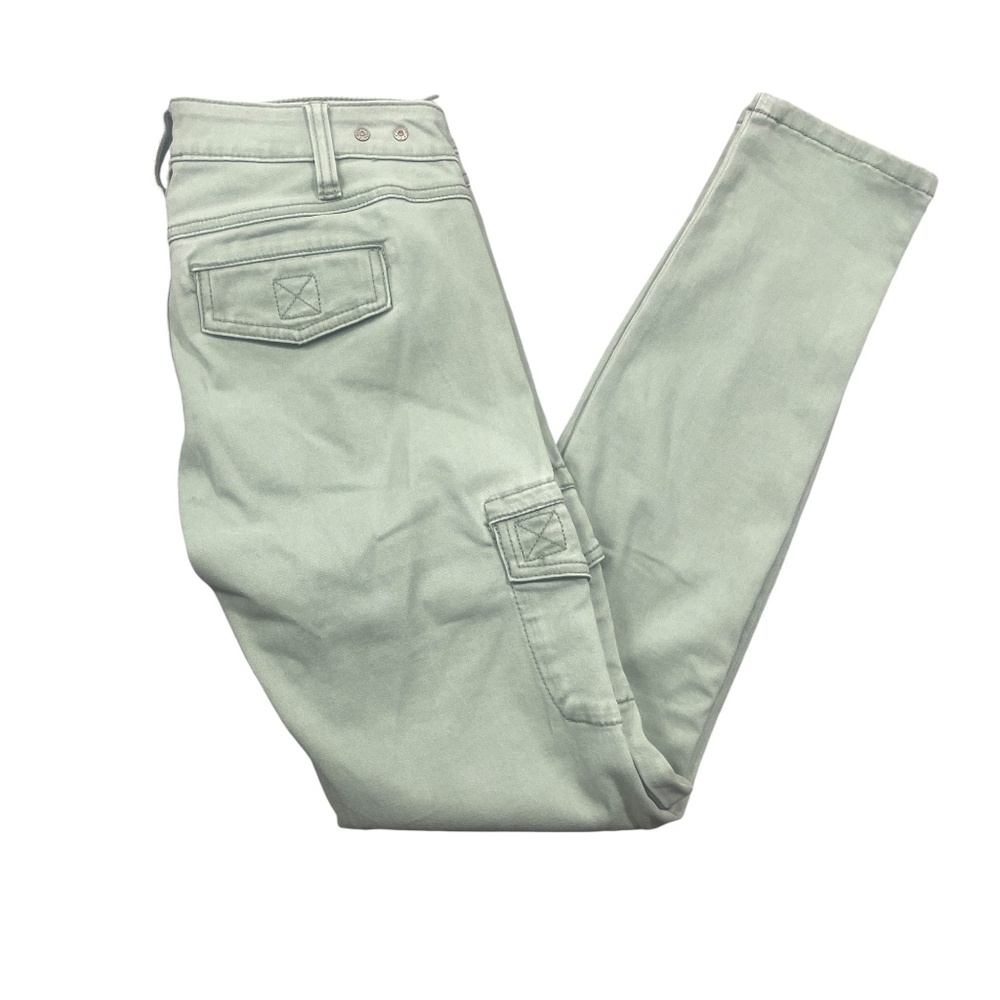 Cabi 2 Green Brushed Cotton‎ Skinny Pants Cotton Blend